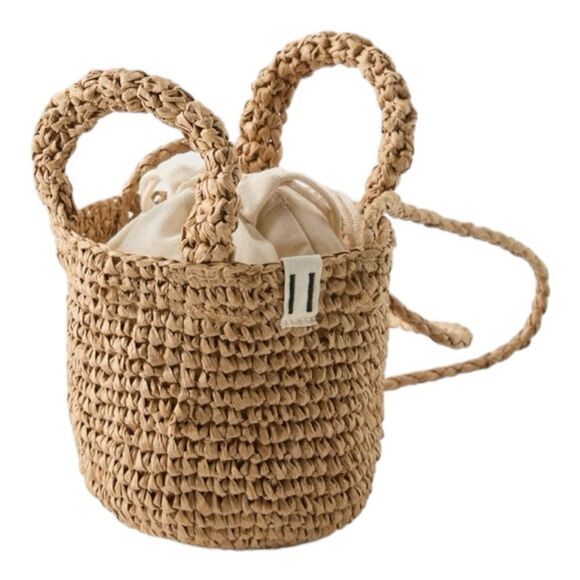 ZARA Kids | Beige | RAFFIA MINI CROSSBODY BAG - Picture 2 of 7